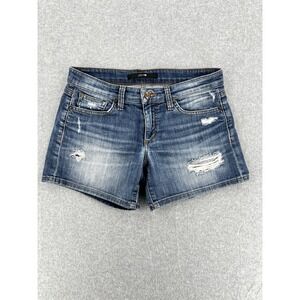 JOES Jeans Marylee Denim Shorts Womens 27 Blue Distressed Mid Rise Stretch